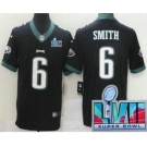 Youth Philadelphia Eagles #6 DeVonta Smith Limited Black Super Bowl LVII Vapor Jersey