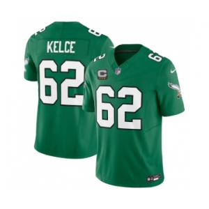 Youth Philadelphia Eagles #62 Jason Kelce Green 2023 F.U.S.E. With C Patch Stitched Football Jersey