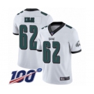 Youth Philadelphia Eagles #62 Jason Kelce White Vapor Untouchable Limited Player 100th Season Football Jersey