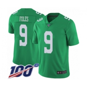 Youth Philadelphia Eagles #9 Nick Foles Limited Green Rush Vapor Untouchable 100th Season Football Jersey