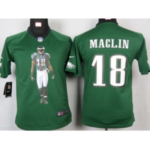 nike youth nfl jerseys philadelphia eagles #18 jeremy maclin green[portrait fashion]