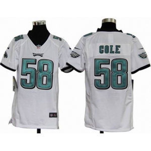 nike youth nfl jerseys philadelphia eagles #58 trent cole white[nike]