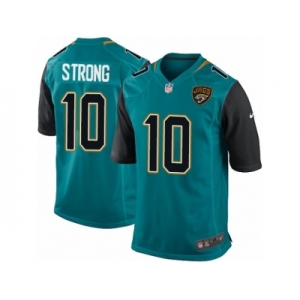Men Nike Jacksonville Jaguars #10 Jaelen Strong Game Teal Green Team Color NFL Jersey