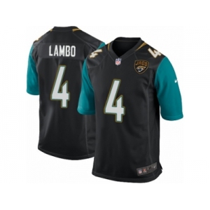 Men Nike Jacksonville Jaguars #4 Josh Lambo Game Black Alternate NFL Jersey