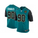 Men's Nike Jacksonville Jaguars #90 Stefan Charles Game Teal Green Team Color NFL Jersey