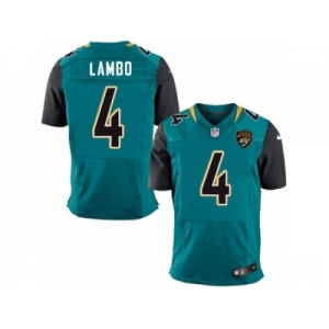 Men Nike Jacksonville Jaguars #4 Josh Lambo Elite Teal Green Team Color NFL Jersey