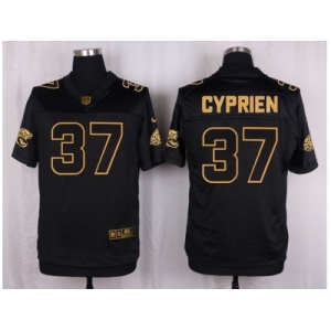 Nike Jacksonville Jaguars #37 John Cyprien Black Pro Line Gold Collection Jersey[Elite]