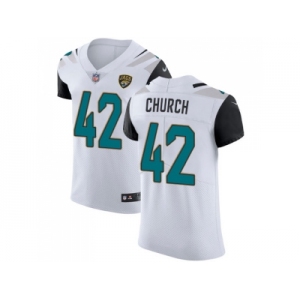 Nike Jacksonville Jaguars #42 Barry Church White Men Stitched NFL Vapor Untouchable Elite Jersey