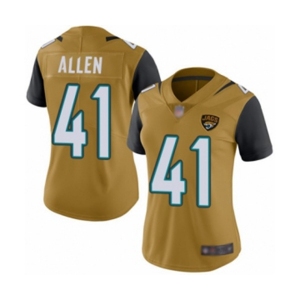 Women Jacksonville Jaguars #41 Josh Allen Limited Gold Rush Vapor Untouchable Football Jersey