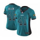 Women Jacksonville Jaguars #41 Josh Allen Limited Teal Green Rush Drift Fashion Football Jersey