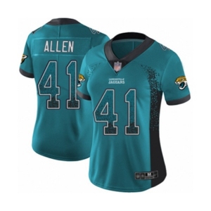 Women Jacksonville Jaguars #41 Josh Allen Limited Teal Green Rush Drift Fashion Football Jersey