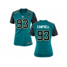 Women Jacksonville Jaguars #93 Calais Campbell Nike Green Jersey