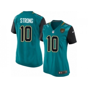 Women Nike Jacksonville Jaguars #10 Jaelen Strong Game Teal Green Team Color NFL Jersey