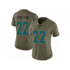 Women Nike Jacksonville Jaguars #22 Aaron Colvin Limited Olive 2017 Salute to Service NFL Jersey