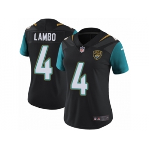 Women Nike Jacksonville Jaguars #4 Josh Lambo Black Alternate Vapor Untouchable Limited Player NFL Jersey