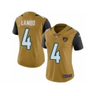 Women Nike Jacksonville Jaguars #4 Josh Lambo Limited Gold Rush Vapor Untouchable NFL Jersey