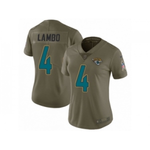 Women Nike Jacksonville Jaguars #4 Josh Lambo Limited Olive 2017 Salute to Service NFL Jersey