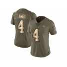 Women Nike Jacksonville Jaguars #4 Josh Lambo Limited Olive Gold 2017 Salute to Service NFL Jersey