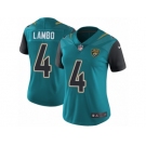Women Nike Jacksonville Jaguars #4 Josh Lambo Teal Green Team Color Vapor Untouchable Limited Player NFL Jersey