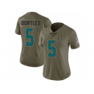 Women Nike Jacksonville Jaguars #5 Blake Bortles Olive Stitched NFL Limited 2017 Salute to Service Jersey