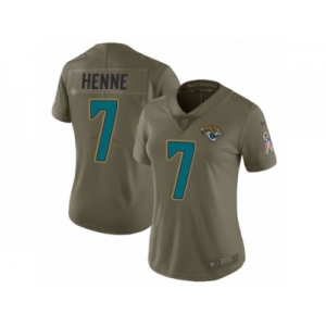 Women Nike Jacksonville Jaguars #7 Chad Henne Limited Olive 2017 Salute to Service NFL Jersey