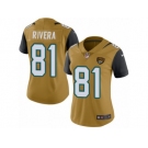 Women Nike Jacksonville Jaguars #81 Mychal Rivera Limited Gold Rush Vapor Untouchable NFL Jersey