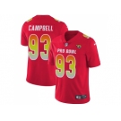 Women Nike Jacksonville Jaguars #93 Calais Campbell Red Stitched NFL Limited AFC 2018 Pro Bowl Jersey