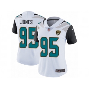 Women Nike Jacksonville Jaguars #95 Abry Jones White Vapor Untouchable Limited Player NFL Jersey