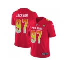 Women Nike Jacksonville Jaguars #97 Malik Jackson Red Stitched NFL Limited AFC 2018 Pro Bowl Jersey