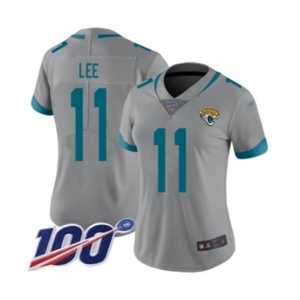 Women's Jacksonville Jaguars #11 Marqise Lee Silver Inverted Legend Limited 100th Season Football Jersey
