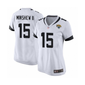 Women's Jacksonville Jaguars #15 Gardner Minshew II Game White Football Jersey