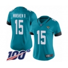 Women's Jacksonville Jaguars #15 Gardner Minshew II Teal Green Alternate Vapor Untouchable Limited Player 100th Season Football Jersey