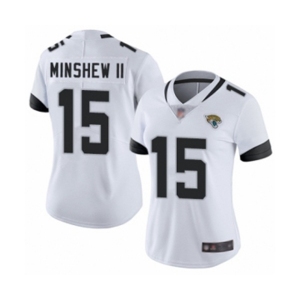 Women's Jacksonville Jaguars #15 Gardner Minshew II White Vapor Untouchable Limited Player Football Jersey