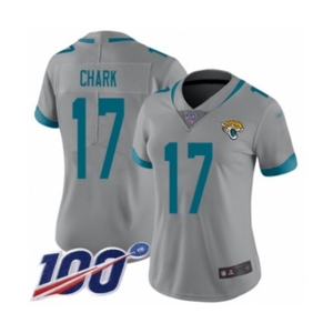 Women's Jacksonville Jaguars #17 DJ Chark Silver Inverted Legend Limited 100th Season Football Jersey