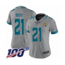 Women's Jacksonville Jaguars #21 A.J. Bouye Silver Inverted Legend Limited 100th Season Football Jersey