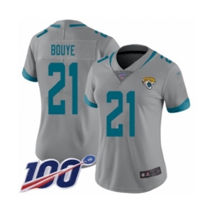 Women's Jacksonville Jaguars #21 A.J. Bouye Silver Inverted Legend Limited 100th Season Football Jersey