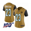 Women's Jacksonville Jaguars #23 Ryquell Armstead Limited Gold Rush Vapor Untouchable 100th Season Football Jersey