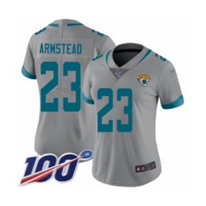 Women's Jacksonville Jaguars #23 Ryquell Armstead Silver Inverted Legend Limited 100th Season Football Jersey
