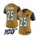 Women's Jacksonville Jaguars #25 D.J. Hayden Limited Gold Rush Vapor Untouchable 100th Season Football Jersey