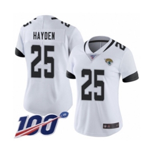 Women's Jacksonville Jaguars #25 D.J. Hayden White Vapor Untouchable Limited Player 100th Season Football Jersey