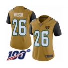 Women's Jacksonville Jaguars #26 Jarrod Wilson Limited Gold Rush Vapor Untouchable 100th Season Football Jersey