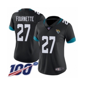 Women's Jacksonville Jaguars #27 Leonard Fournette Black Team Color Vapor Untouchable Limited Player 100th Season Football Jersey
