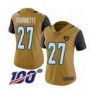 Women's Jacksonville Jaguars #27 Leonard Fournette Limited Gold Rush Vapor Untouchable 100th Season Football Jersey