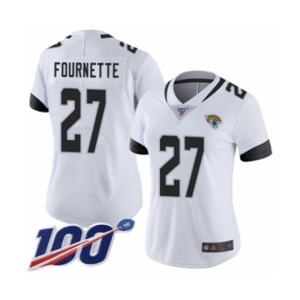 Women's Jacksonville Jaguars #27 Leonard Fournette White Vapor Untouchable Limited Player 100th Season Football Jersey
