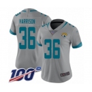 Women's Jacksonville Jaguars #36 Ronnie Harrison Silver Inverted Legend Limited 100th Season Football Jersey