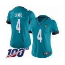 Women's Jacksonville Jaguars #4 Josh Lambo Teal Green Alternate Vapor Untouchable Limited Player 100th Season Football Jersey