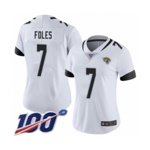 Women's Jacksonville Jaguars #7 Nick Foles White Vapor Untouchable Limited Player 100th Season Football Jersey