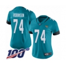 Women's Jacksonville Jaguars #74 Cam Robinson Teal Green Alternate Vapor Untouchable Limited Player 100th Season Football Jersey