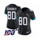 Women's Jacksonville Jaguars #80 James O'Shaughnessy Black Team Color Vapor Untouchable Limited Player 100th Season Football Jersey