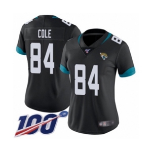 Women's Jacksonville Jaguars #84 Keelan Cole Black Team Color Vapor Untouchable Limited Player 100th Season Football Jersey